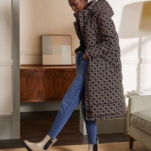 Boden - Skye Puffer Coat - Size 2 - Black Chain Design